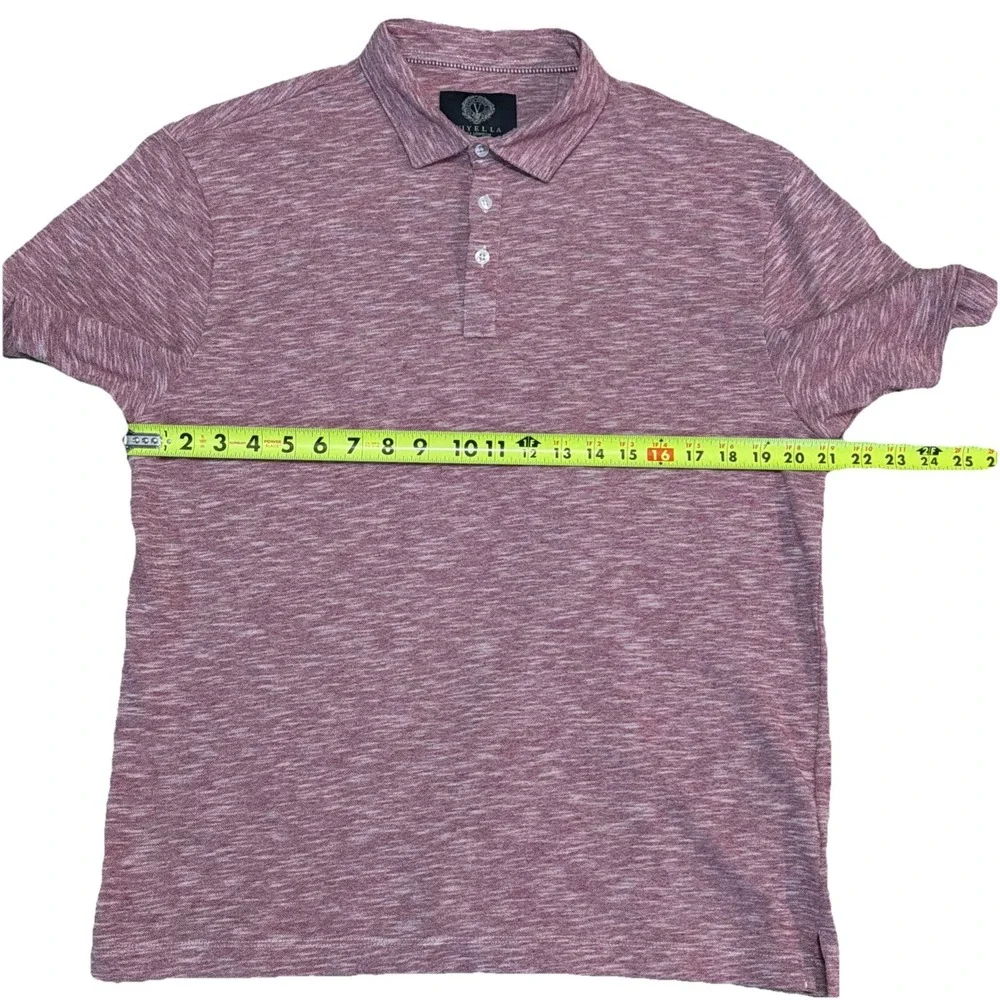 Viyella Men's Large Heathered Pink Shirt Sleeve Collared Polo‎ Shirt